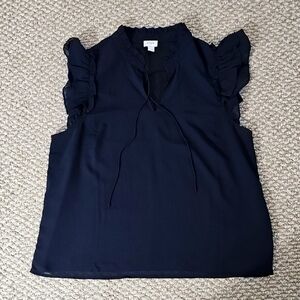 Black Midnight Ruffle Sleeve Blouse